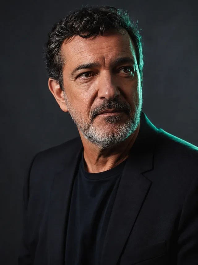 Retrato de Julián Molina, fundador del aula, sobre fondo oscuro